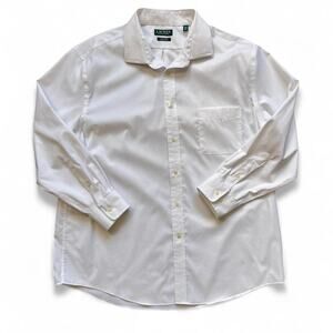 Lauren Ralph Lauren White Classic Long Sleeve Button Up Dress Shirt 2XL Casual